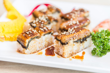 Eel sushi roll maki