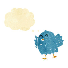 cartoon bird with thought bubble