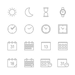 time date icons set