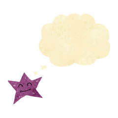 cartoon star character with thought bubble