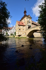 Fototapeta na wymiar Old town hall (Altes Rathaus) in Bamberg, Germany