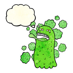 cartoon funny ghost with thought bubble
