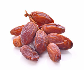Date palm fruit drying isolated on white background