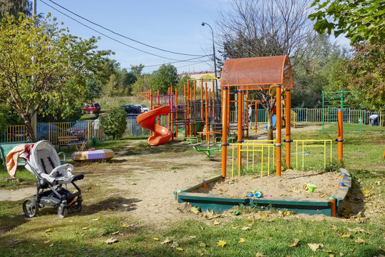 Children's standard playground in Moscow