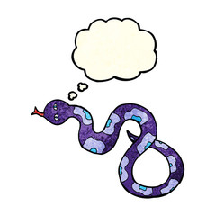 cartoon snake with thought bubble