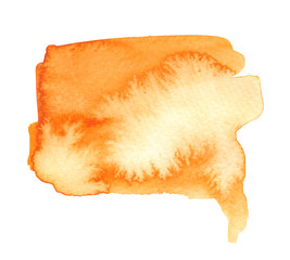 Colorful yellow and red watercolor square stain with smudge 