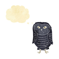 cartoon owl with thought bubble