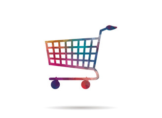 low poly buy cart icon