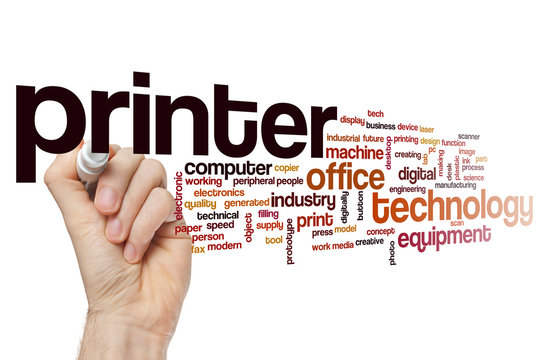 Printer word cloud concept