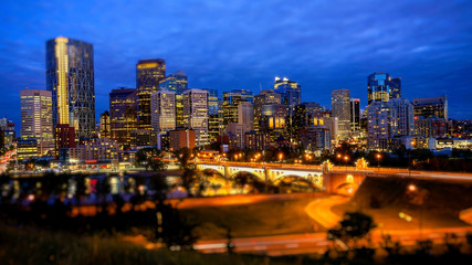 Fototapeta na wymiar Calgary Skyline at Night