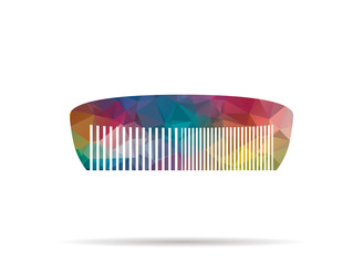low poly comb colorful icon