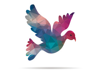 low poly dove icon