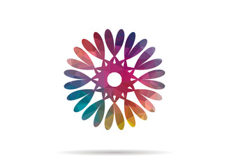 low poly icon circle colorful abstract hearts