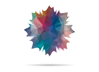 low poly icon colorful abstract flower multicolor