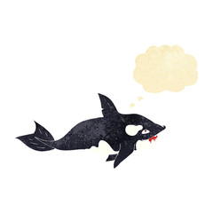 cartoon killer whale with thought bubble