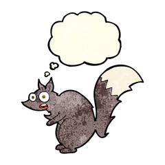 funny startled squirrel cartoon with thought bubble