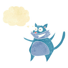 funny cartoon cat with thought bubble