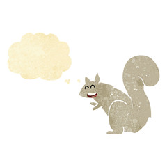 cartoon squirrel with thought bubble