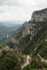 View of the countryside from Montserrat, Spain