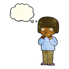 cartoon surprised man with thought bubble