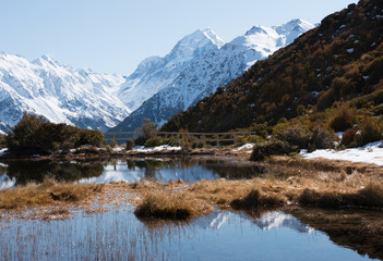  View to mt Cook from Red Tarns alpine ponds