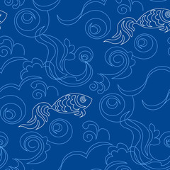 Fototapeta premium Blue wallpaper pattern