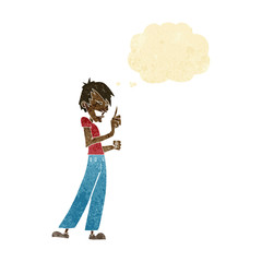 cartoon angry man arguing with thought bubble