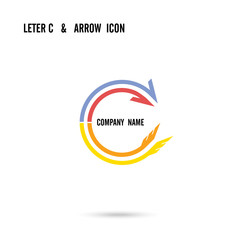Creative letter C icon abstract logo design vector template.