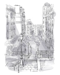 Panele Szklane  widok na Montmartre w Paryżu
