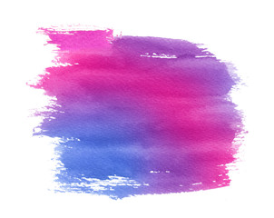 Blue-magenta aquarelle paint spot 