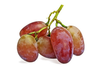 Fresh red grape on white background