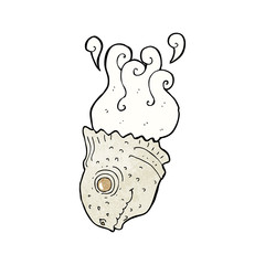cartoon old fish head