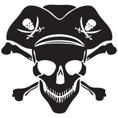 Pirate symbol Jolly Roger skull-vector