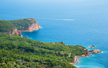 Fototapeta na wymiar The picturesque panorama of the Adriatic coast near the town Sve
