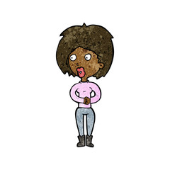 cartoon surprised woman
