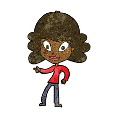 cartoon woman pointing