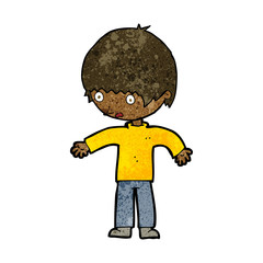 cartoon confused boy