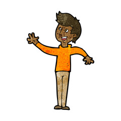 cartoon man waving