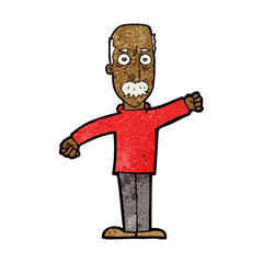 cartoon angry old man