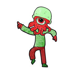 Fototapeta na wymiar cartoon alien man dancing
