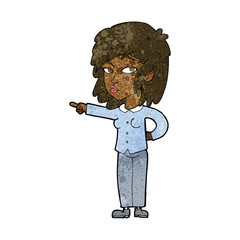 cartoon woman pointing
