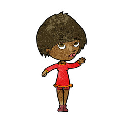 cartoon woman waving