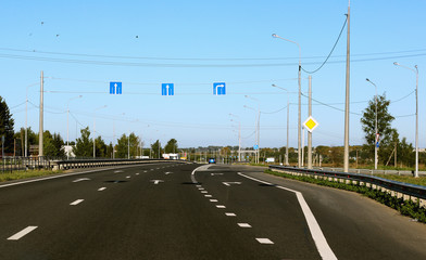 road route marking trees