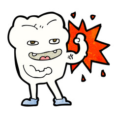 cartoon strong healthy tooth