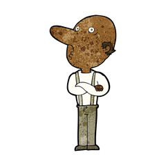 cartoon old man with folded arms