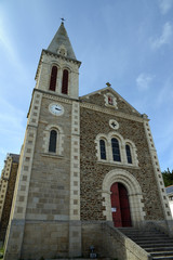 Fototapeta na wymiar L'église saint-Nicolas de Sauzon à Belle-Île-en-Mer
