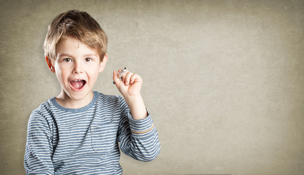 Boy, Portrait, Stift, &uuml;berrascht