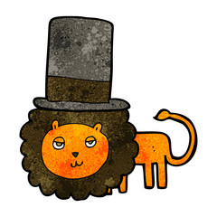 cartoon lion in top hat