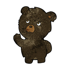 cartoon waving black bear
