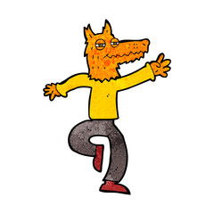 cartoon happy fox man